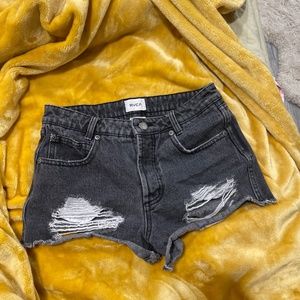 RVCA black denim shorts